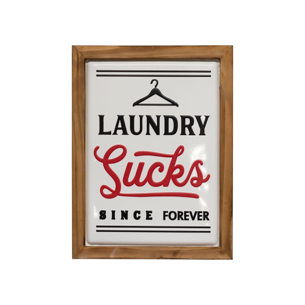 Creative Design 16" Black and White Rectangular Framed "Laundry" Wall Sign